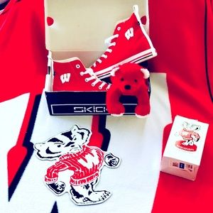 University of Wisconsin Badger Fans SKICKS NWT Sz 8 HIGH TOPS & XTRA